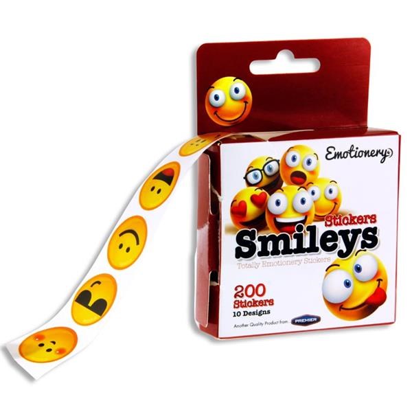 Emotionery Smiley Faces Stickers Roll Of 200 (10 Designs)