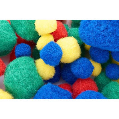 Pom Poms Assorted Sizes and Colours Pack 454g