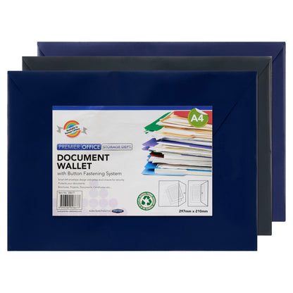 Premier Office A4 Button Wallets