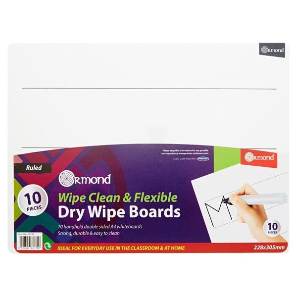 Ormond A4 Lined Whiteboards Pack Of 10