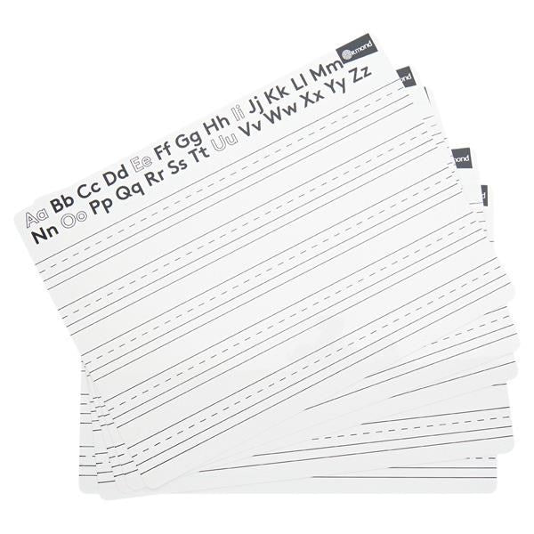 A4 Alphabet/Lined Write & Wipe Boards Pack of 10