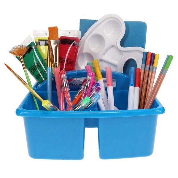 **Small Plastic Desktop Caddy Printer Blue