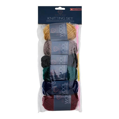 **Sew & Sew 50G 110M Wool Knitting Set - Neutral Colours