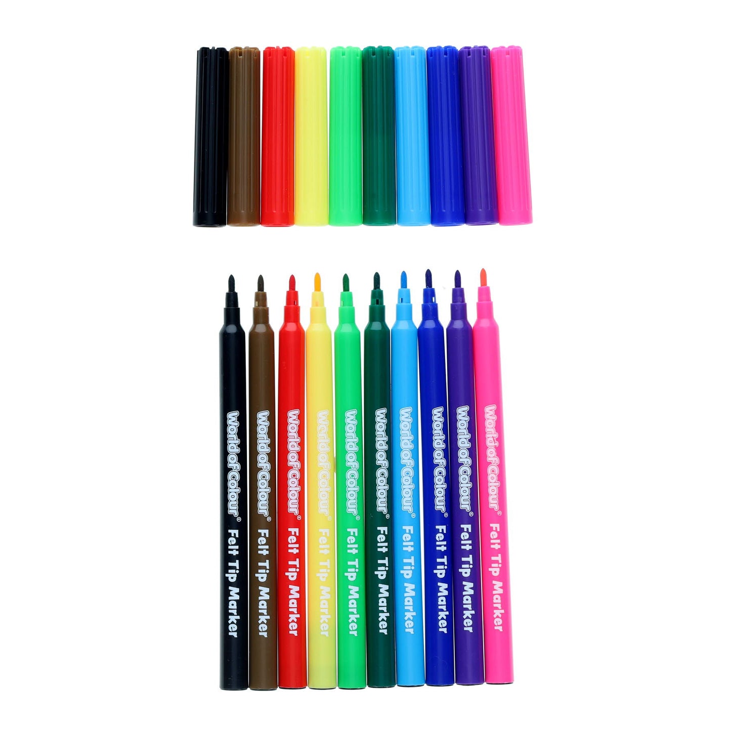 World of Colour Felt Tip Markers Set of 10