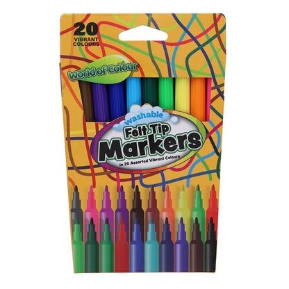 World of Colour Felt Tip Markers Of 20