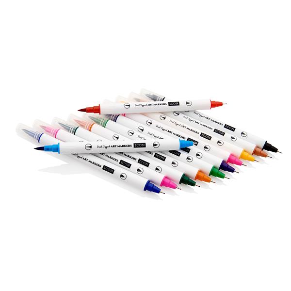 Icon Dual Tipped Art Markers - Pack of 12