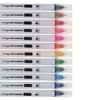 Icon Dual Tipped Art Markers - Pack of 12