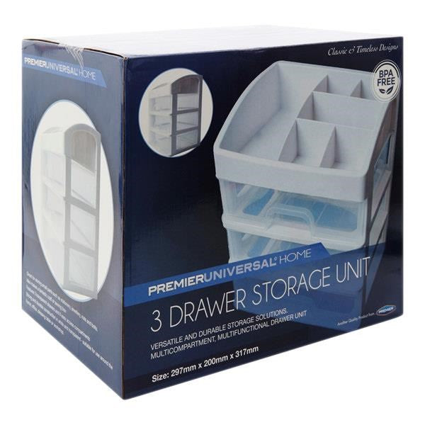 ** 3 Drawer Storage Unit Large