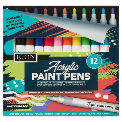 Icon Acrylic Paint Pens Pack Of 12