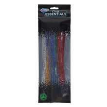 Chenille Pipe Cleaners 12" Glitter Colours Pack of 30