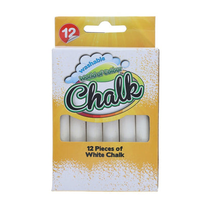 World of Colour White Chalk Pack of 12