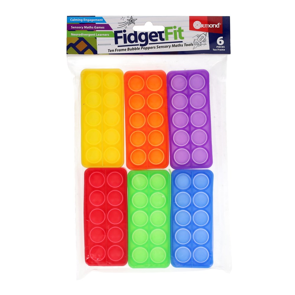 Fidget Fit Ten Frame Bubble Poppers Sensory Maths Tools Set of 6