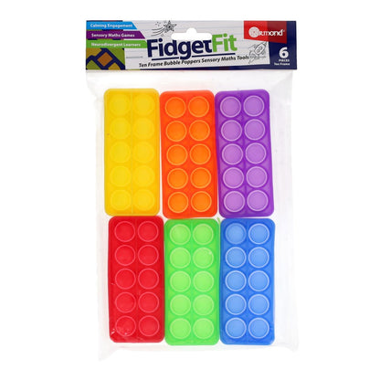 Fidget Fit Ten Frame Bubble Poppers Sensory Maths Tools Set of 6
