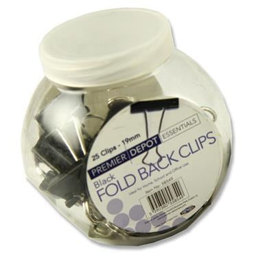 Concept 25 19mm Black Binder Clips Tub