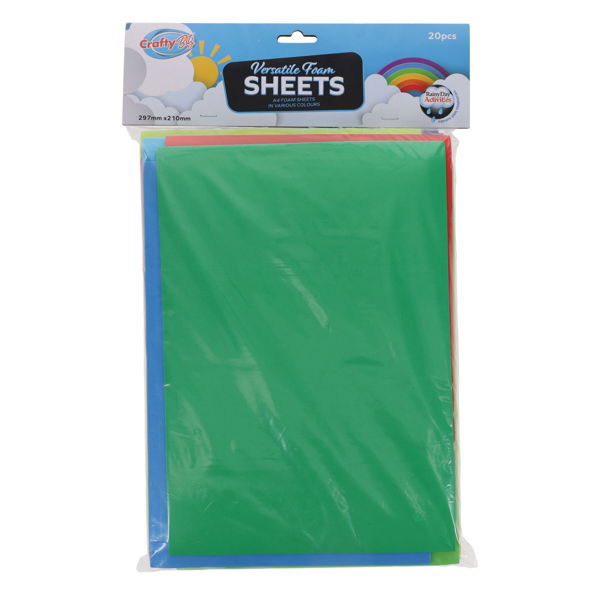 A4 Foam Sheets Primary Colours Pack Of 20