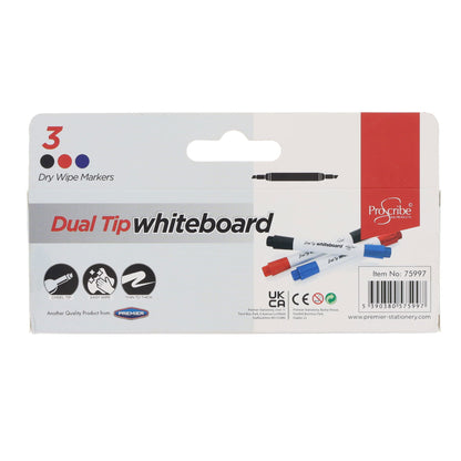 ProScribe Twin Tip Whiteboard Markers Pack of 3