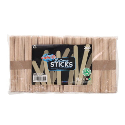 Lollipop Sticks Natural Pack of 200