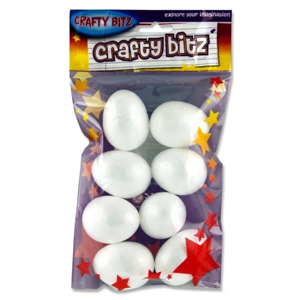Polystyrene Eggs Pack of 8 - 5cm