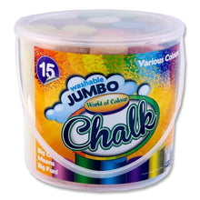 World Of Colour Jumbo Sidewalk Chalk - Coloured Bucket Of 15Pcs
