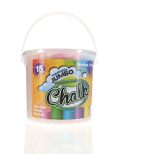 World of Colour Jumbo Sidewalk Chalk - Coloured Bucket of 15pcs