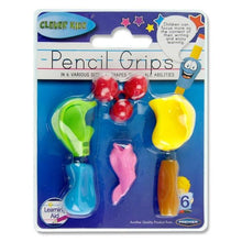 Clever Kidz Pencil Grips Assorted Pack Of 6