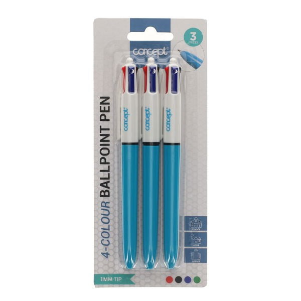 Concept 4-In1 Ballpoint Pens Pack of 3