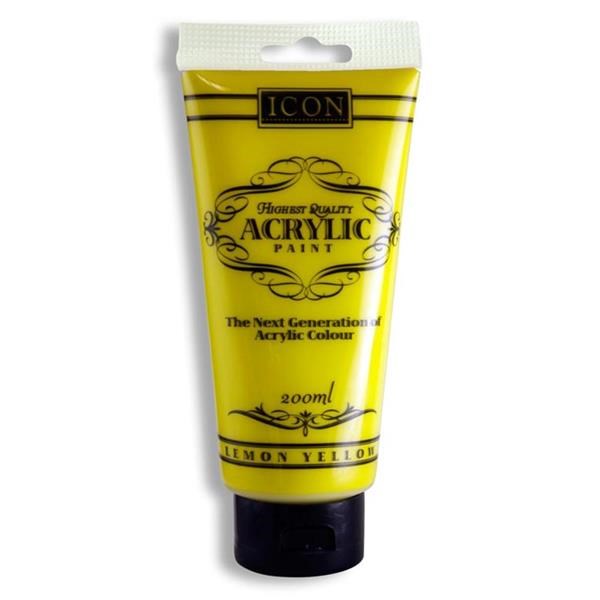 Icon Acrylic Paint 200Ml - Lemon Yellow