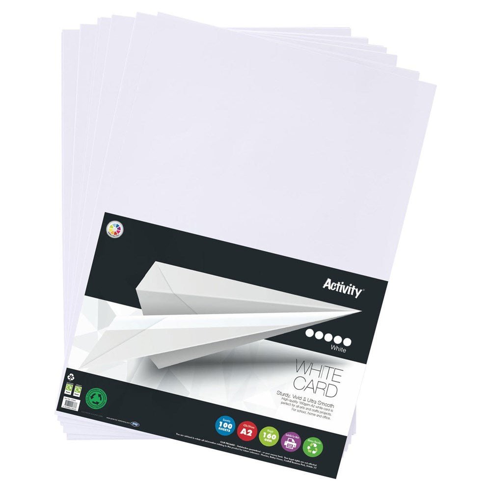 A2 160gsm Card 100 Sheets - White - ABC School Supplies