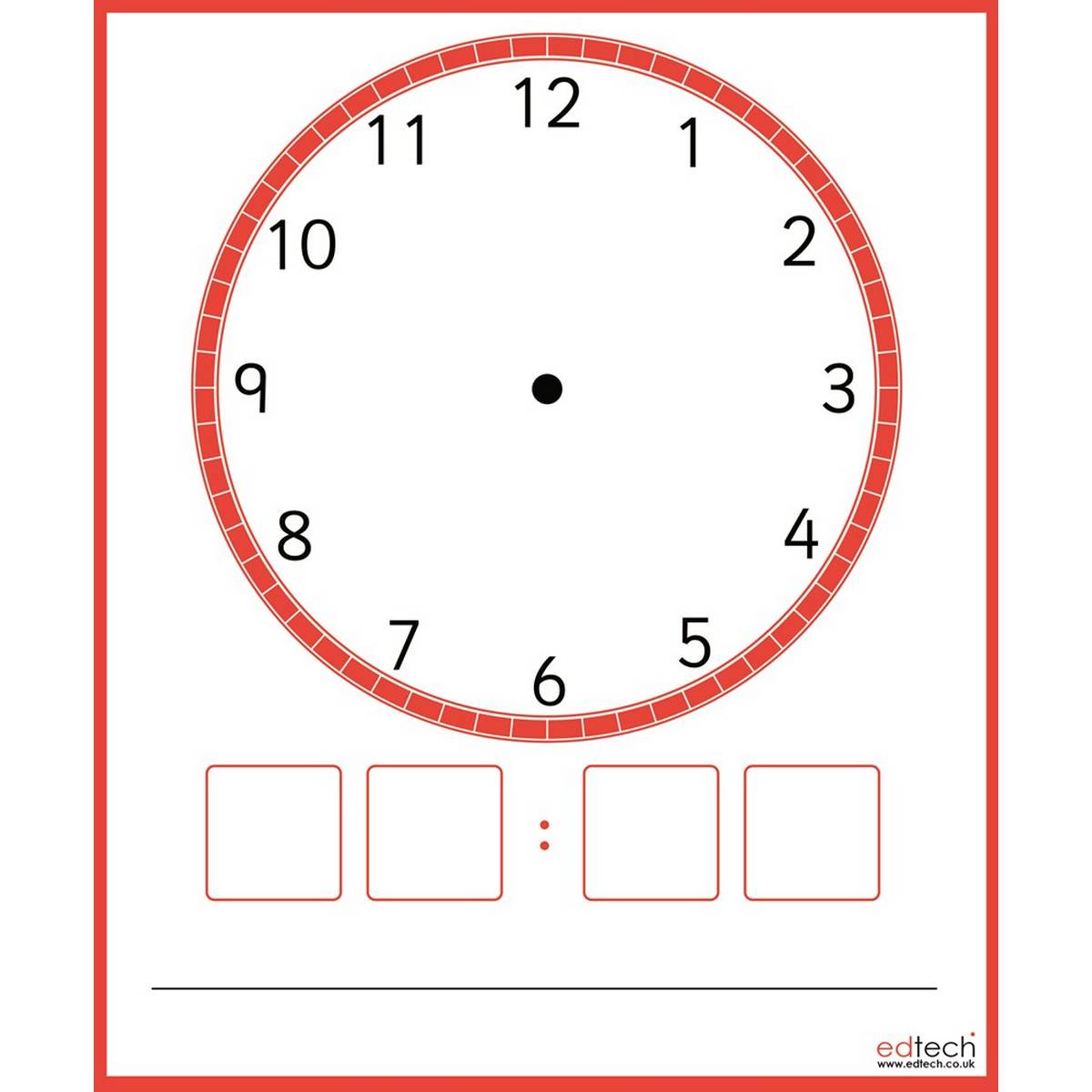 **A3 Magnetic Multiboard Clock & 10 Dry Wipe Clock Faces Class Pack - ABC School Supplies