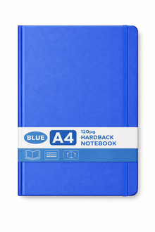 A4 120pg Hardback Notebook - Blue - ABC School Supplies
