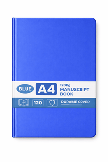 A4 120Pg Manuscript Book Durable Cover - Blue - ABC School Supplies