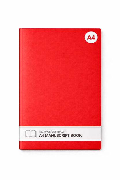 A4 120pg Softback Manuscript Book - Red - ABC School Supplies