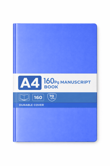 A4 160pg Manuscript Book Durable Cover 70 Gsm - Blue - ABC School Supplies