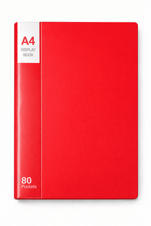A4 80 Pockets Display Book - Red - ABC School Supplies