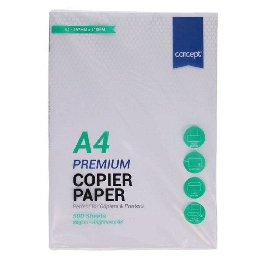 A4 80gsm Premium White Copier Paper (500 sheets) - ABC School Supplies