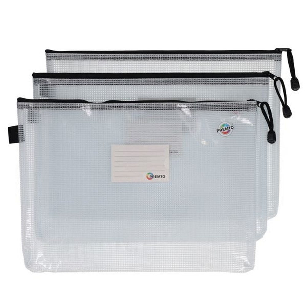A4+ Extra Durable Storage Wallets Pack Of 3 - Clear Pearl - ABC School Supplies