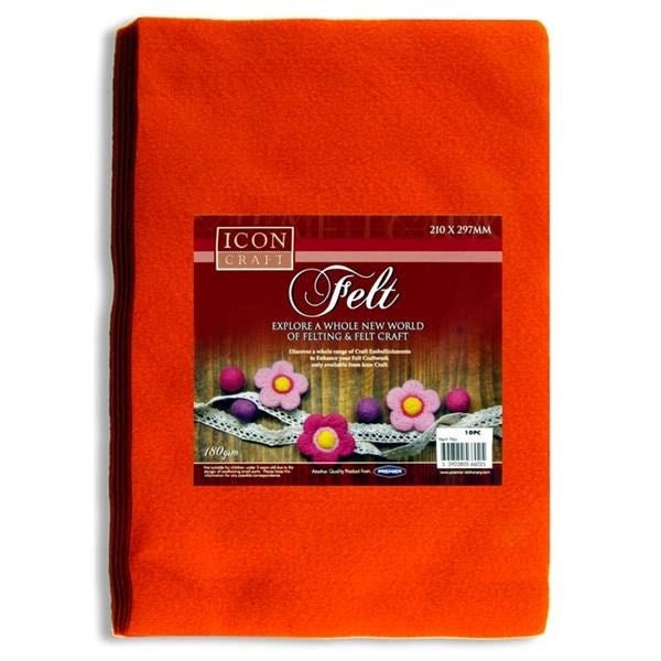 A4 Felt Sheets Colours Pack Of 10 - ABC School Supplies