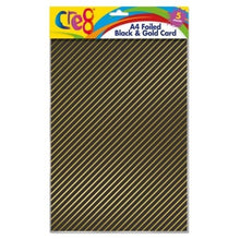 **A4 Foiled Black And Gold Card Pack Of 5 Sheets - ABC School Supplies