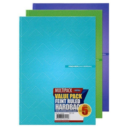 A4 Pastel 160pg Hardcover Notebook Pack of 5 - ABC School Supplies