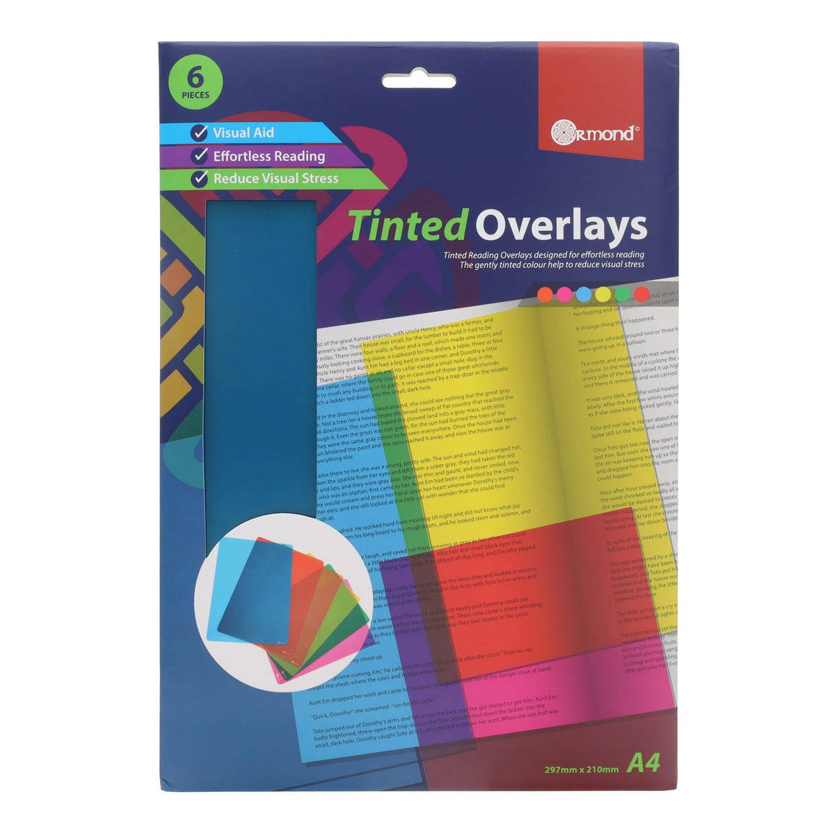 A4 Reading Overlays Pack of 5 (Different Colours) - ABC School Supplies