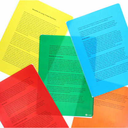 A4 Reading Overlays Pack of 5 (Different Colours) - ABC School Supplies