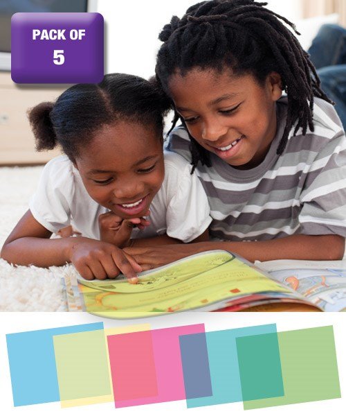 A4 Reading Overlays Pack Of 5 (Different Colours) - ABC School Supplies
