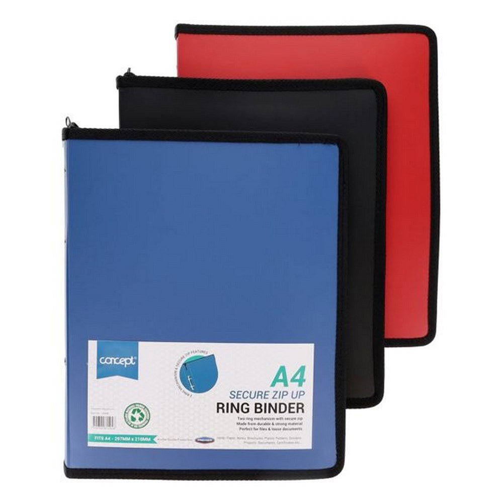 A4 Secure Zip Up Ring Binder - ABC School Supplies