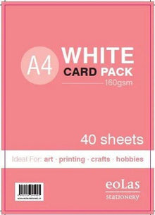 A4 White Card 160Gsm Pack Of 40 - ABC School Supplies