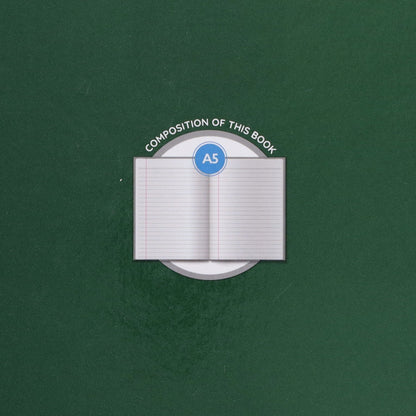 A5 160pg Hardback Notebook - Green - ABC School Supplies