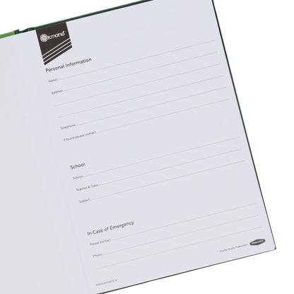 A5 160pg Hardback Notebook - Green - ABC School Supplies