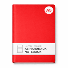 A5 160pg Hardback Notebook - Red - ABC School Supplies