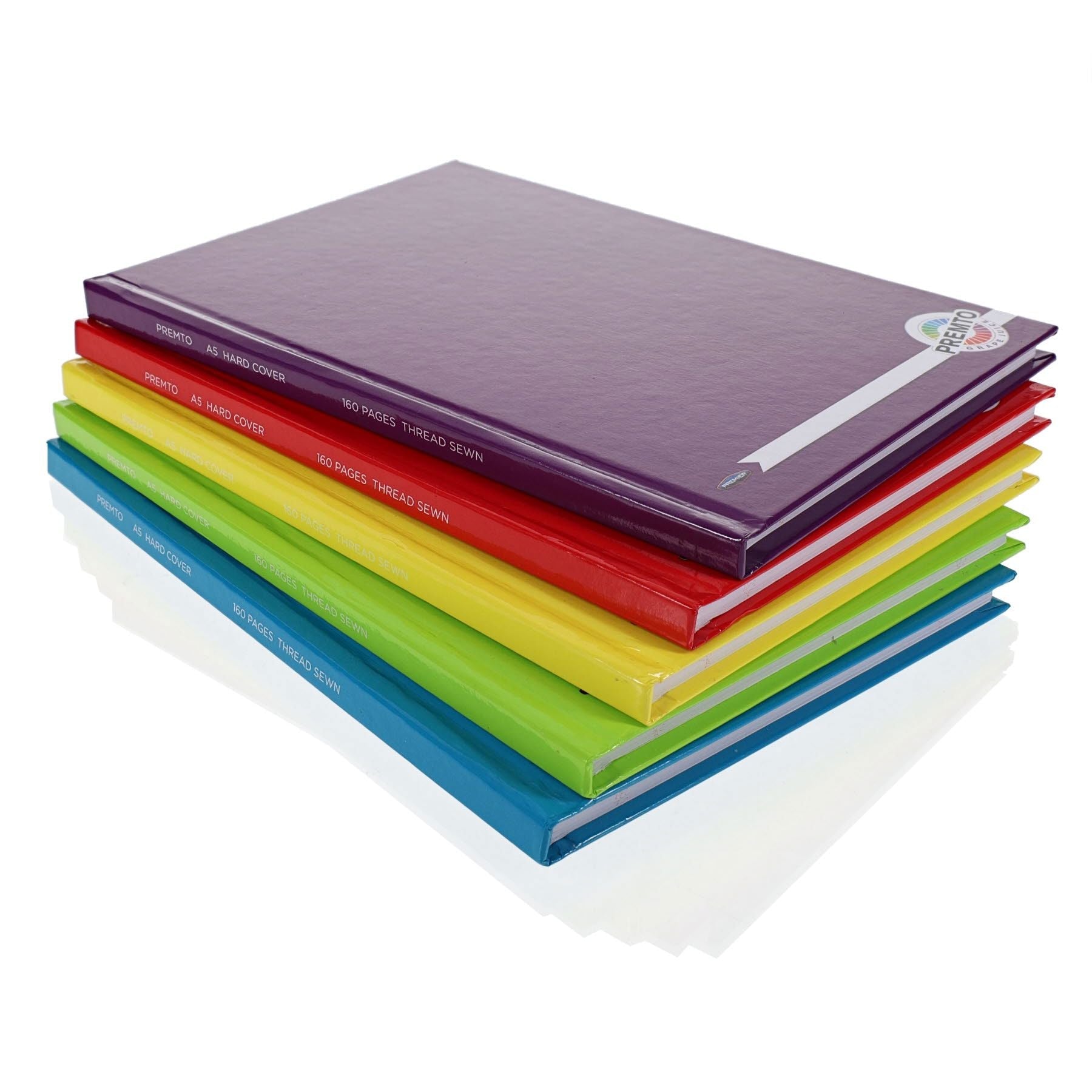 A5 160pg Hardcover Notebook Pack of 5 - ABC School Supplies