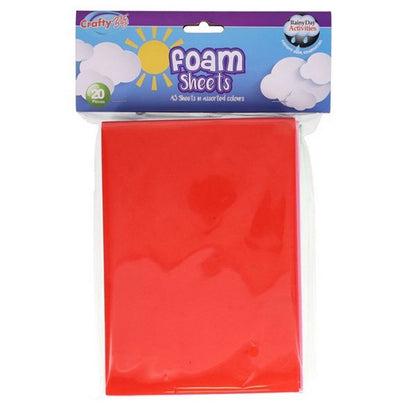 A5 Foam Sheets Primary Colours Pack Of 20 - ABC School Supplies
