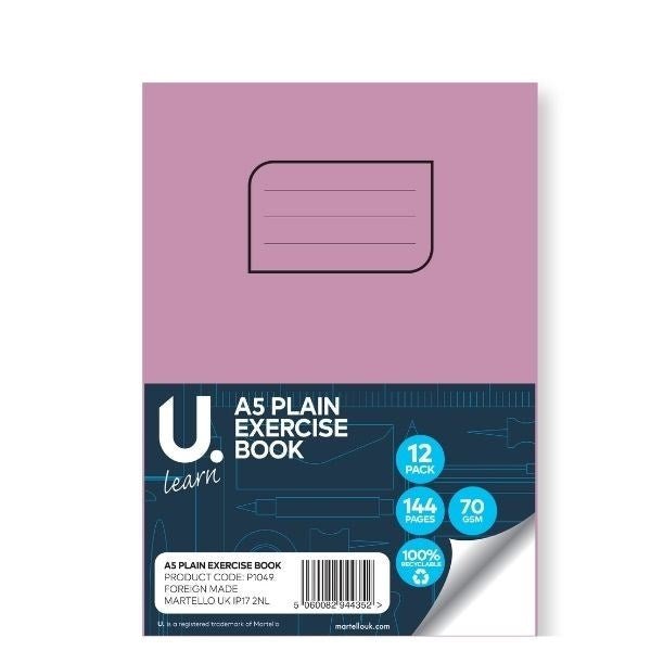 **A5 Plain Copy Book Pack Of 12 - ABC School Supplies